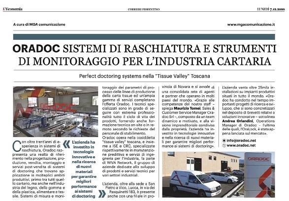 Oradoc on the Corriere pages!