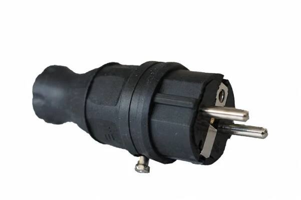 Gumová zástrčka 16A 230V IP44 Uni-Schuko guma