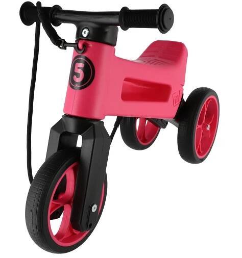Odrážadlo FUNNY WHEELS Rider SuperSport 2v1 ružové/ružové s popruhom a tichými kolesami - FUNNY WHEELS Rider