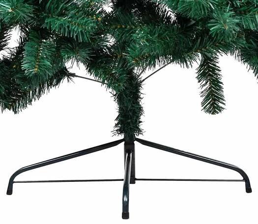 Umělý vánoční půl stromek s LED a sadou koulí zelený 120 cm Zelená3077563