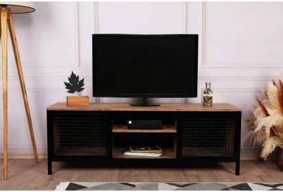 Televizní stolek ZENO borovice, černý