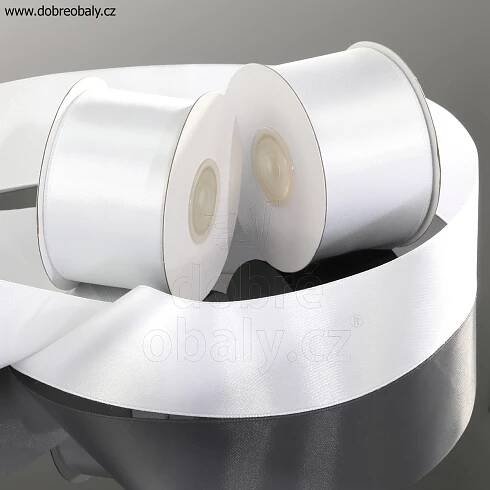Saténová svatební stuha 5 cm x 25 m BÍLÁ 