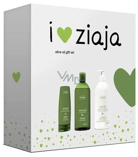 Ziaja Oliva krém na ruce a nehty 80 ml + sprchový gel 500 ml + tělové mléko 400 ml, kosmetická sada