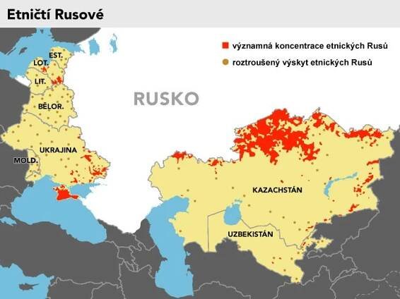 GRAFIKA Tady všude žijí Rusové. Jako menšiny, vedle Ruska