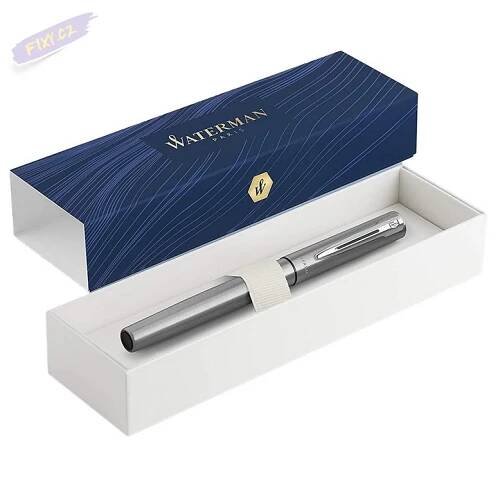 waterman graduate allure stylo roller metal brillant recharge noire pointe fine coffret cadeau