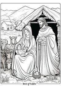 Free Nativity Coloring Pages Printables