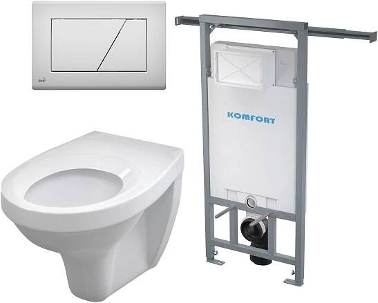 Alcadrain WC set Komfort C102-SET + závěsné WC ALCA do bytových jader