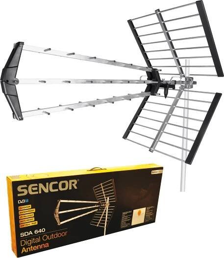 Odolná venkovní DVB-T2/T anténa SENCOR SDA-640 5G DVB-T2