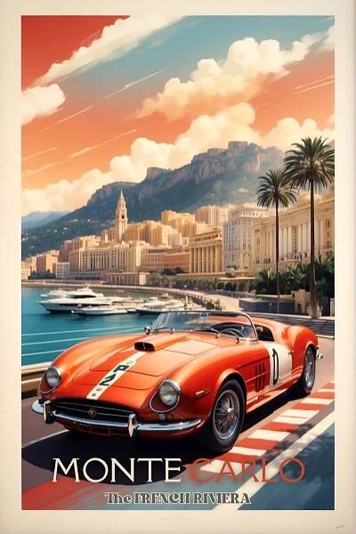 Umělecká ilustrace | Monte Carlo Motorsport Magic: Vintage Racing Art | Posters.cz