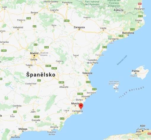 Poloha letoviska Mar Menor na mapě Španělska