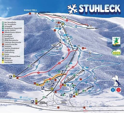 Stuhleck - Semmering Mapa sjezdovek