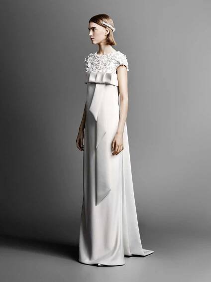 short sleeve viktor rolf sheath wedding dress spring 2019