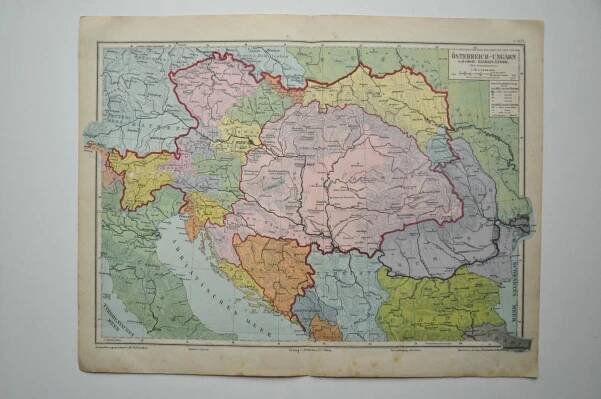 RAKOUSKO-UHERSKO - POLITICKÁ MAPA - 1900