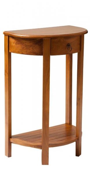Stolek půlkruhový Standard z teakového dřeva Medová - TEAK ART