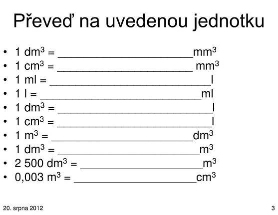 PPT - Převody jednotek objemu PowerPoint Presentation, free download - ID:5812131