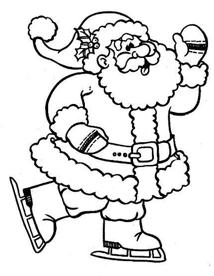 Omalovánka Santa Claus s bruslemi k tisku - Waouo.com