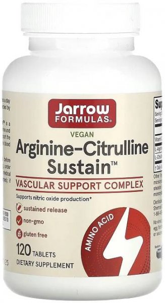 Jarrow Formulas, Arginin-Citrulin Sustain, 120 tablet