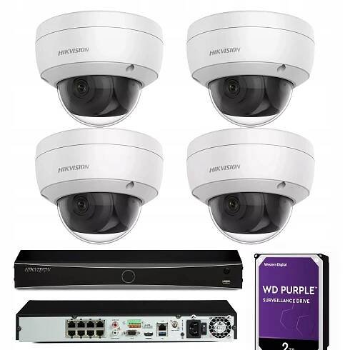 Sada na monitorovanie domácich IP kamier 4x IP DS-2CD2146G2-ISU 5 Mpx IR30