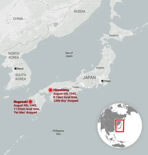 METRO GRAPHICS Hiroshima Nagasaki Map