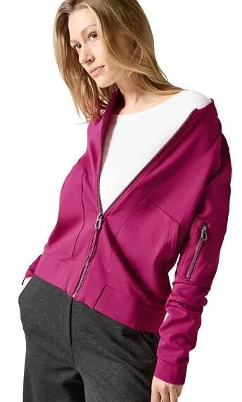 Ležérní dámská mikina na zip Cecil 322089 fuchsia