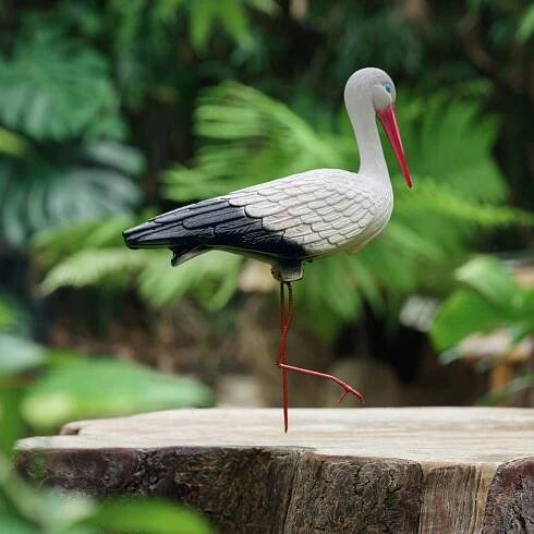 ZAHRADNÍ ČÁP STOJÍCÍ FIGURKA NA ZAHRADU PTÁK ZAPICHOVACÍ VELKÝ JIKO OZDOBA Celková výška 41 cm