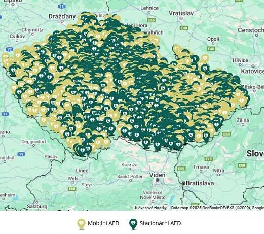AED mapa