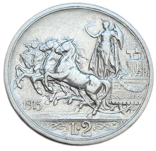 Itálie 2 liry 1915 - Král Viktor Emanuel III. (1900 - 1946) Ag