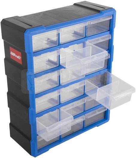 Plastový organizér / box na šroubky, 18 rozdělovníků - MW1506 | ahprofi.cz