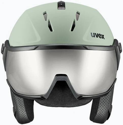Lyžařská helma UVEX Instinct Visor oxid green matt/mirror silver/smoke