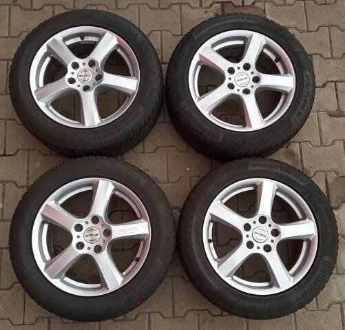 Alu Enzo (použitá) 6,5Jx16(5x112) ET42+4x pneu Continental Winter Contact TS 860 205/55 R16 91H (cena za celý komplet PA1272) - Použité pneumatiky, alu kola a disky - PNEU POUŽITÉ.cz