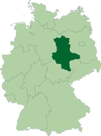 Poloha spolkovej krajiny Sasko-Anhaltsko v Nemecku (klikacia mapa)