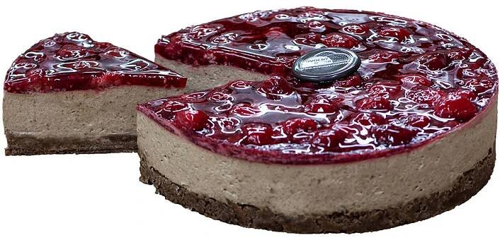 Čokoládový cheesecake s malinami