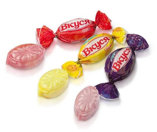 HBK Bonbóny сucavé "Vkusja-mix (švestka,citron,višeň)", 1 kg