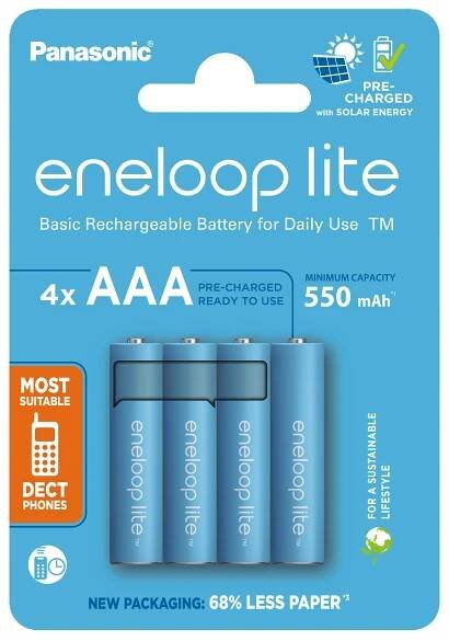 4 X AKUMULÁTORY PANASONIC ENELOOP LITE R03 AAA 4BL