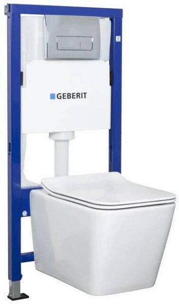 Geberit Duofix Basic Tinos White/Delta WC závěsný komplet - Aplomo-Koupelny