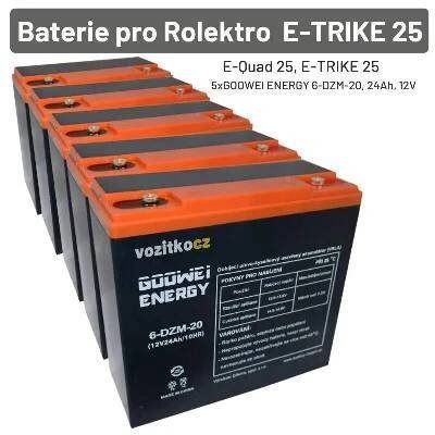 Baterie pro Rolektro E-Trike 25 (5 x GOOWEI ENERGY 6-DZM-20, 24Ah, 12V)