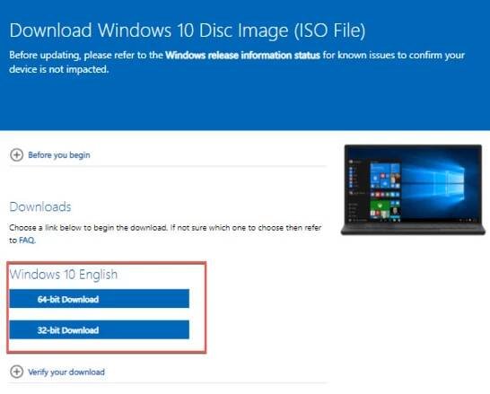 Download Windows 10 ISO file