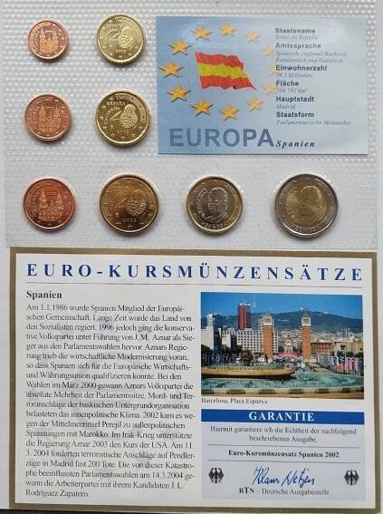 Sada Euro mincí Španělsko 2002