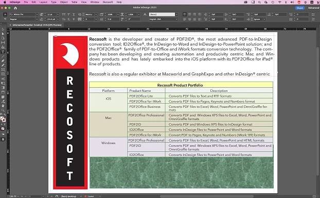 Use PDF2ID to Edit a PDF in InDesign