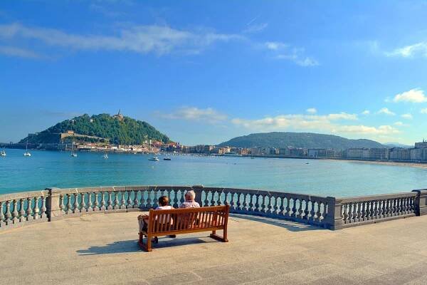 La Concha bay and mounth Urgull, San Sebastian