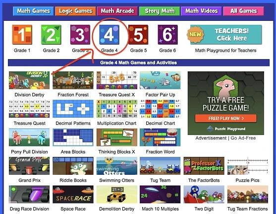 Math Playground 4th grade games