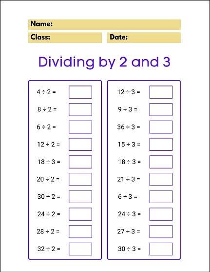 Division worksheet Portrait orientation. Missing answers. Free printable division chart, math table worksheets, sheet, pdf, blank, empty, 3rd grade, 4th grade, 5th grade, template, print, download, online.