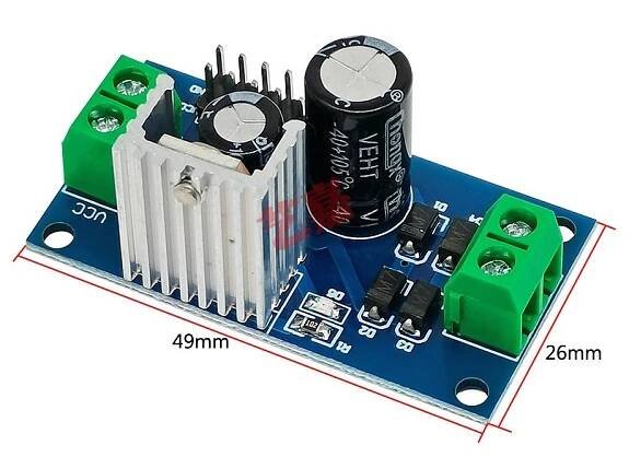 napájecí zdroj modul DC 9V/1,2A, vstup AC/DC 12-24V