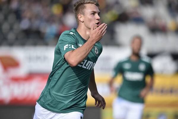 Jan Matoušek slaví gól proti Bohemians. | iROZHLAS - spolehlivé zprávy