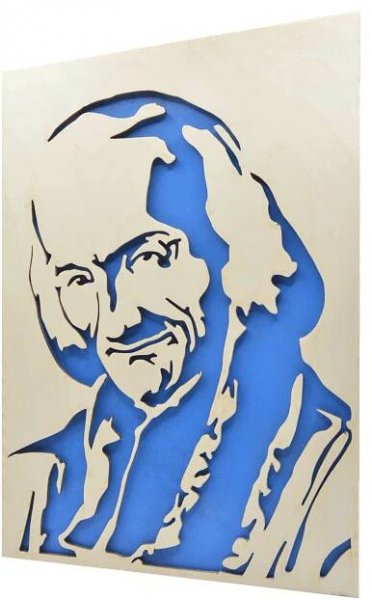 Sv. Jan Maria Vianney - obraz do dřeva - modrá