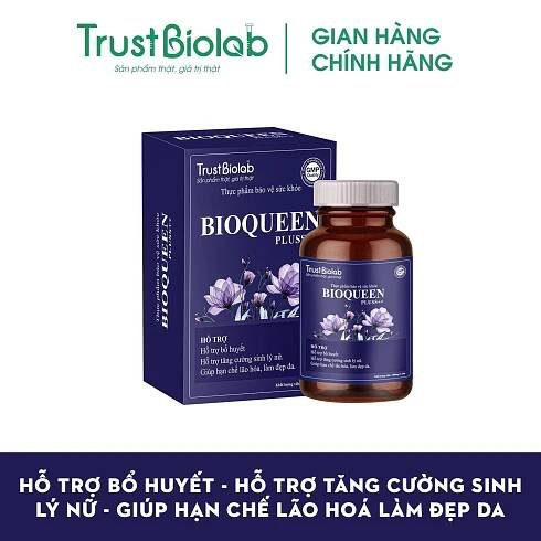 Thực phẩm bảo vệ sức khỏe Bioqueen pluss++ Hỗ trợ tăng cường sinh lý nữ, cải thiện các biểu hiện do thiếu hụt nội tiết tố nữ; Giúp hạn chế lão hóa, làm đẹp da; Hỗ trợ bổ máu huyết