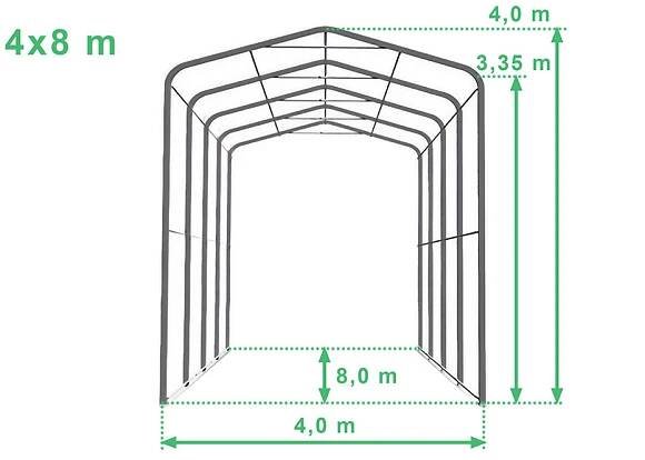Mobilní garáž PVC - 4x8m - Pártystany-Jičín