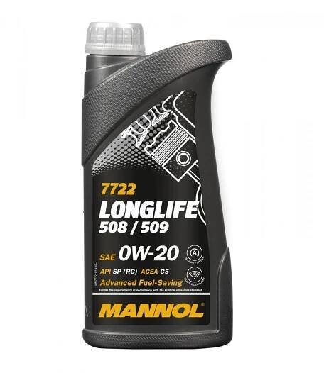 Motorový olej MANNOL Longlife 508/509 0W20 1l VW TL 52 577 Porsche C20, MN7722-1