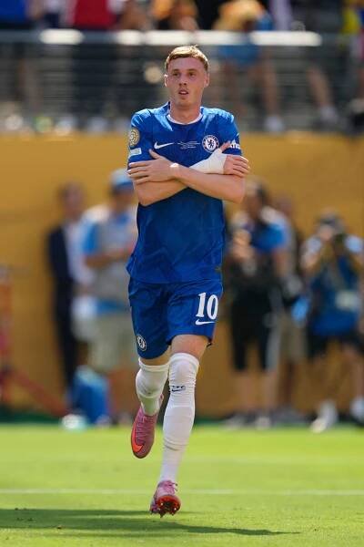 Cole Palmer of Chelsea celebrating a goal.