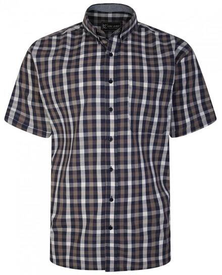Kam Jeans 6246 SS Check Shirt Navy